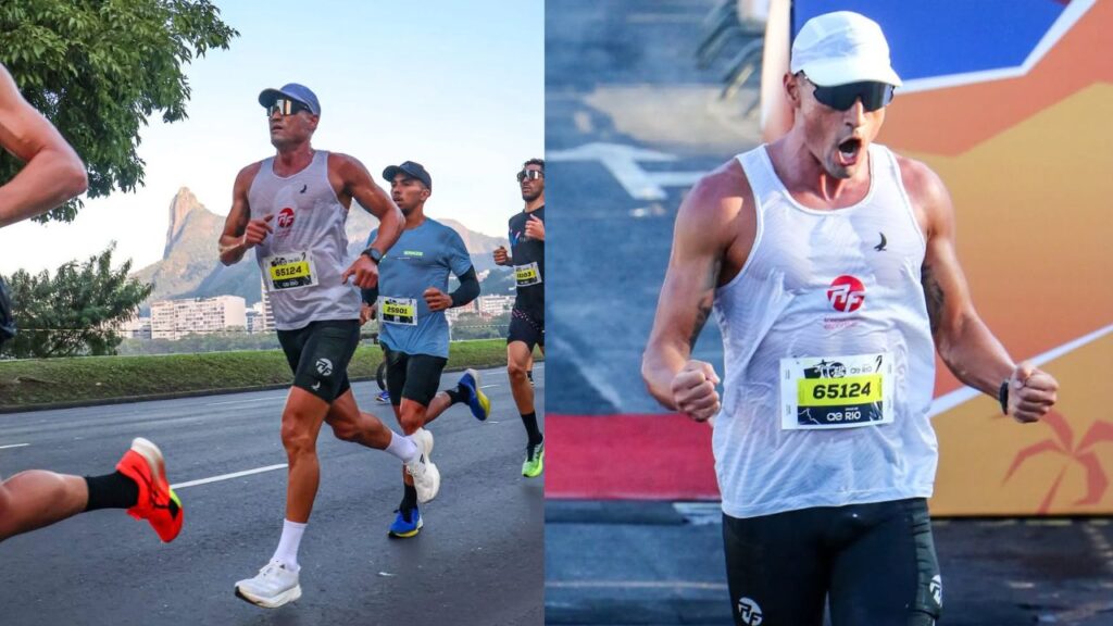 atleta da probiótica Douglas Miranda durante maratona 