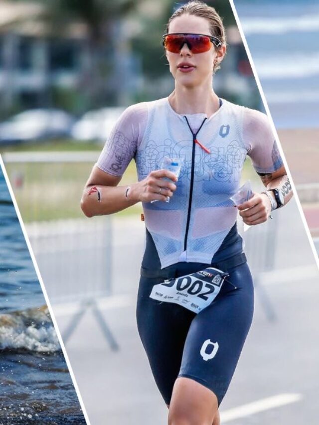 atleta probiotica amanda galarda durante triatlo