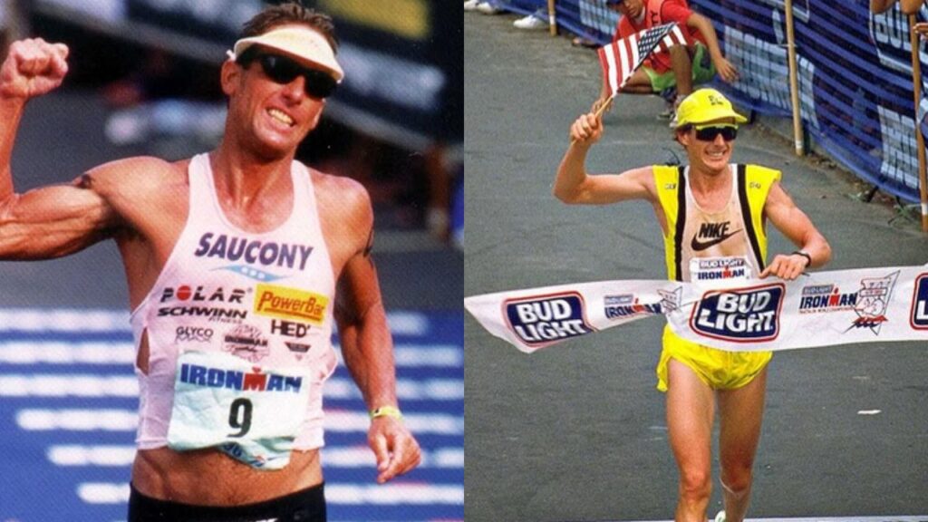 dave scott e mark allen durante prova do ironman