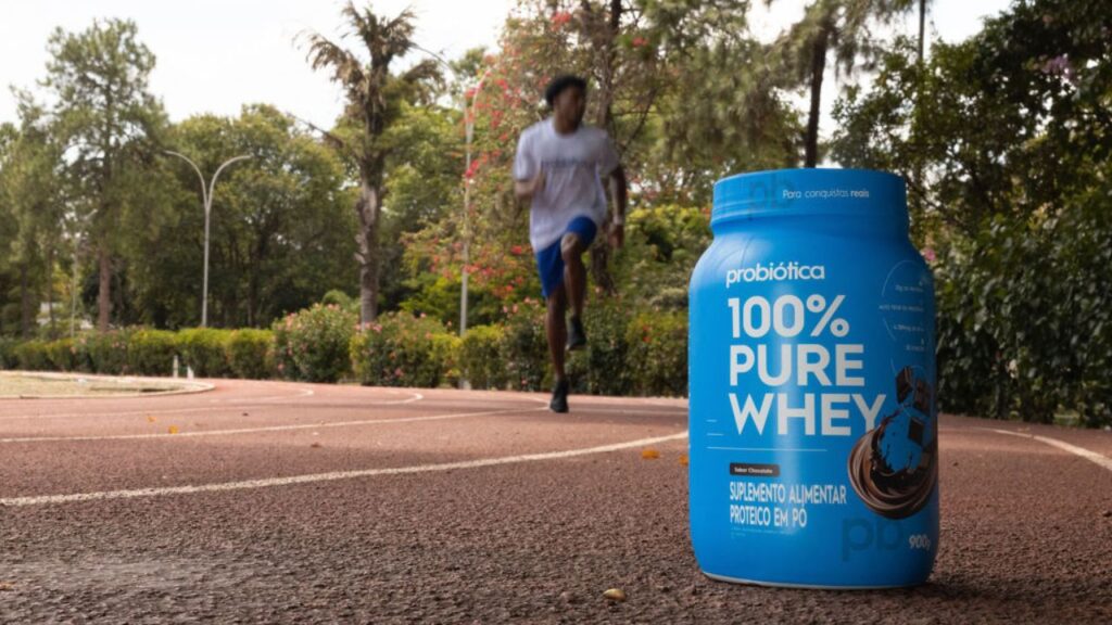suplemento probiotica em pista de corrida
