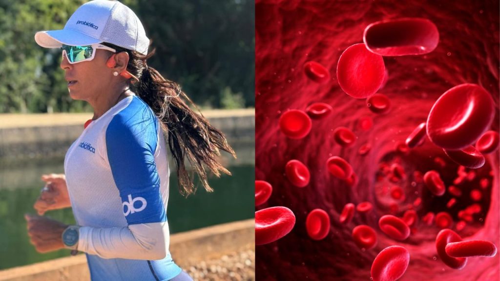 atleta probiotica ana augusta durante treino