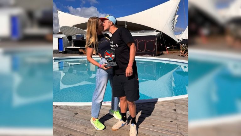 atletas probiotica amanda e guido juntos se beijando