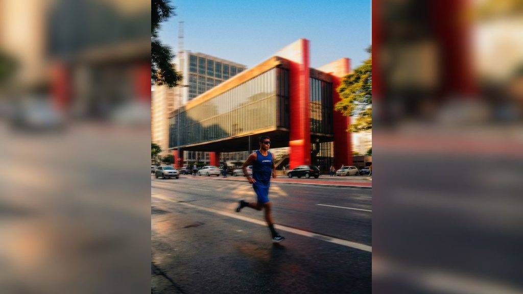 Atleta probiotica Morone correndo em SP